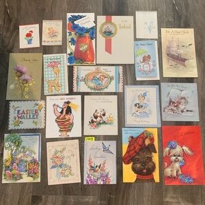 20 Vintage Greeting Cards Collection